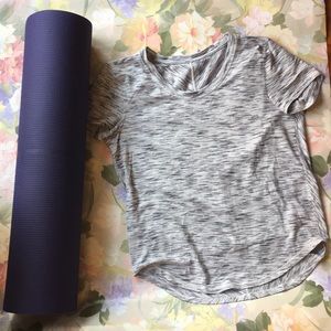 LULULEMON Running Shirt, Gray/White Patterned